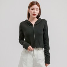 Elsso 版型好看微短版羅紋連帽雙向拉鍊外套