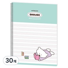 뭉구 1000 보바 스프링 영어노트, 민트, 30개