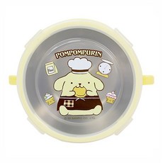 布丁狗 不銹鋼雙耳隔熱餐碗 含蓋, 黃色, 1個