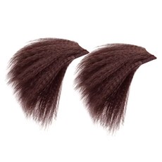 gelluna 超簡易頭頂豐盈燙髮片 假髮 HB-09, 2個, 3 深棕色