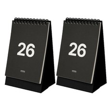 Lucalab 2026年 MMM 迷你桌曆, 黑色, 2個