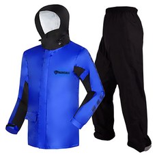 난시 남성용 바이크 경량 우비 상하 세트 LS001, 블루