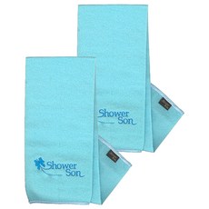 Three J 搓澡沐浴巾, 藍色, 2個, 1入