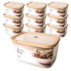 소담 직사각 밀폐용기 7호 베이지 3000ml, 10개