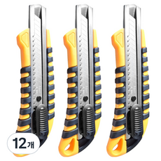 다다 논슬립 커터칼 RUBBER GRIP 대형 18mm, 옐로우, 12개