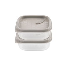 sillymann Harmony鉑金矽膠正方形保鮮盒 WSK7242 可可灰色 240ml, 2個