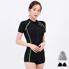 aquatica 女款短袖連身兩件式泳裝 + 內衣 + 透明袋套組 AQA27511