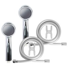 HOMEDAUM 暴風增壓蓮蓬頭+防纏繞PVC淋浴軟管1.5m組, 2組