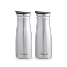 Sisem Flex 不鏽鋼水瓶, 銀色, 800ml, 2個