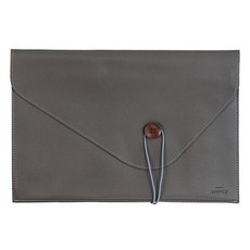 위니즈 빈티지 버튼 노트북 가죽파우치 WZFLP, 그레이(WZFLP120-GY14), 1개