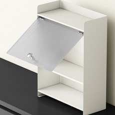 21C Trend 半透明門鋼製Kukina 3層整理架, 白色, 1個