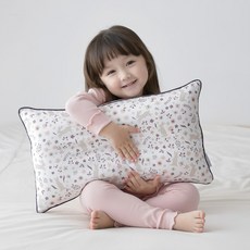 ahtty blanc 棉質頸椎幼兒枕頭, 白底兔子款