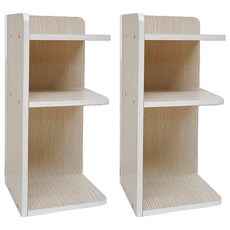 桌上轉角架 桌上三層收納架 20 x 20 x 44.2cm, 白橡木色, 2個