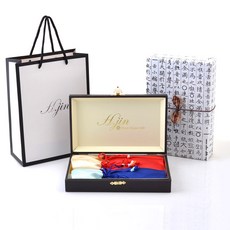 현진 상감 훈민정음 티타늄 수저 선물세트, 혼합 색상, 티타늄수저 2벌 + 비단주머니 1쌍 + 고급비단 케이스, 1세트