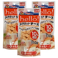 DoggyMan 多格漫 犬用Hello角切塊 零食, 起司, 110g, 3包
