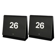 LUCALAB 2026年 MMM 中型桌曆, 黑色, 2個