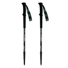 eCHOroBa Sierra 3段登山杖 2入 + 收納袋組合, 綠色