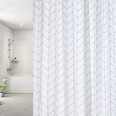 썬데코 패브릭 방수 샤워커튼, 헤링본, 1개