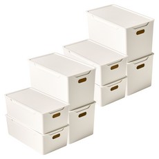 EASY&FREE 舒適生活收納盒小 2 件 + 中 2 件套裝, 花白色, 2組