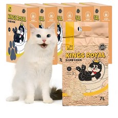 킹스로얄 고양이 두부모래 가는입자, 7L, 6개, 오리지널