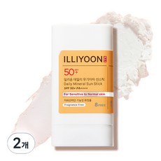 일리윤 데일리 무기자차 선스틱 SPF50+ PA++++, 20g, 2개