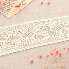 HAPPY BEARS 常春藤藤蔓棉質化學蕾絲 180 cm, 奶油色, 1個