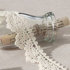 Angelling 棉化學花邊 180cm, 自然原色, 1捲