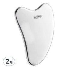 니가조화 스테인리스 괄사 얼굴 마사지 도구, 2개, 실버