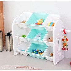 미루 유아용 초이스 3단 와이드애니 장난감 정리함, 민트, 1개