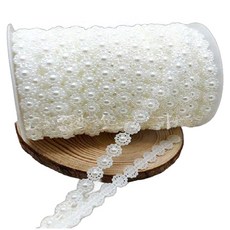 MaDaKkuMi 捲筒裝飾線珠鏈珠 25m, 白色, 1套