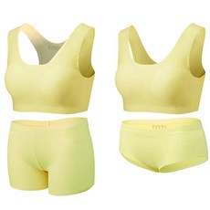 THE SIRUP 青少年無縫無鋼圈內衣 2入+內褲 2入組