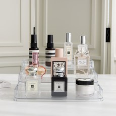 生活共感 化妝品香水收納盤 3層, 1個, 透明