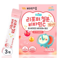 Vitamin Village 孩童維他命C&鐵質補充粉隨身包 水蜜桃口味, 3盒, 45g