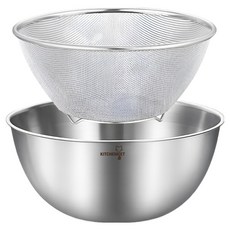 Kitchen Cat 不鏽鋼攪拌盆濾網, 1套, 攪拌盆 + 濾網