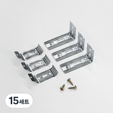 더원홈데코 콤비 블라인드 ㄱ자 브라켓 6.8 x 3.7 x 2.7 cm + 스냅 6.9 x 2.3 cm + 목재 피스 19mm 세트, 메탈, 15개