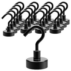 리빙홈디테일 초강력 컬러 고리자석, 블랙, 18개