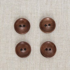 HAPPY BEARS 克羅克斯凹面木製鈕扣 18mm, 棕色, 16個