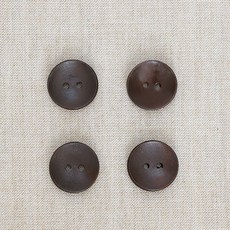 HAPPY BEARS 克羅克斯凹面木質鈕扣 18mm, 深棕色, 16個