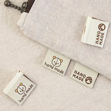 HAPPY BEARS 小熊圖案手工英文字布標籤, 混色, 16個