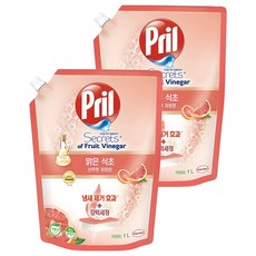 Pril 淨麗 果醋洗碗精補充裝 葡萄柚香, 1L, 2包