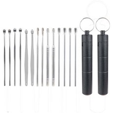 만물마켓 플라스틱 케이스 + 6종 귀이개 세트 블랙, 2세트