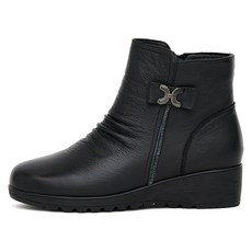 J SHOE 天然牛皮 刷毛內裡 Lokel 厚底 水鑽 踝靴 4cm