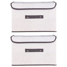 어썸보따리 대용량 접이식 패브릭 리빙박스, 베이지, 2개