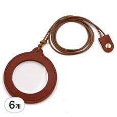Dr.Phellis J 攜帶式皮革項鍊放大鏡 棕色, 6個, 單一商品