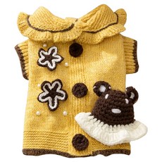 寵物寵穿搭系列秀氣典雅針織衫寵毛孩兩腳衣, 1個, 黃色