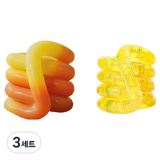 DADALAND 彩色扭轉溫度變化啵啵管手部玩具2件組, 橘色, 黃色, 3套