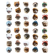 泰坦手帳裝飾貼紙, 海獺, 4個