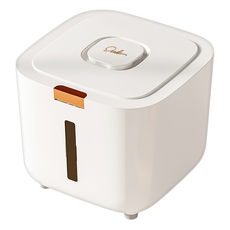 毛皇上 輕奢彈蓋儲糧桶, 5L, 象牙白, 1個