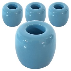 簡約陶瓷牙刷架, 藍色, 4個