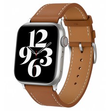 DGG Apple Watch 相容皮革錶帶, 棕色